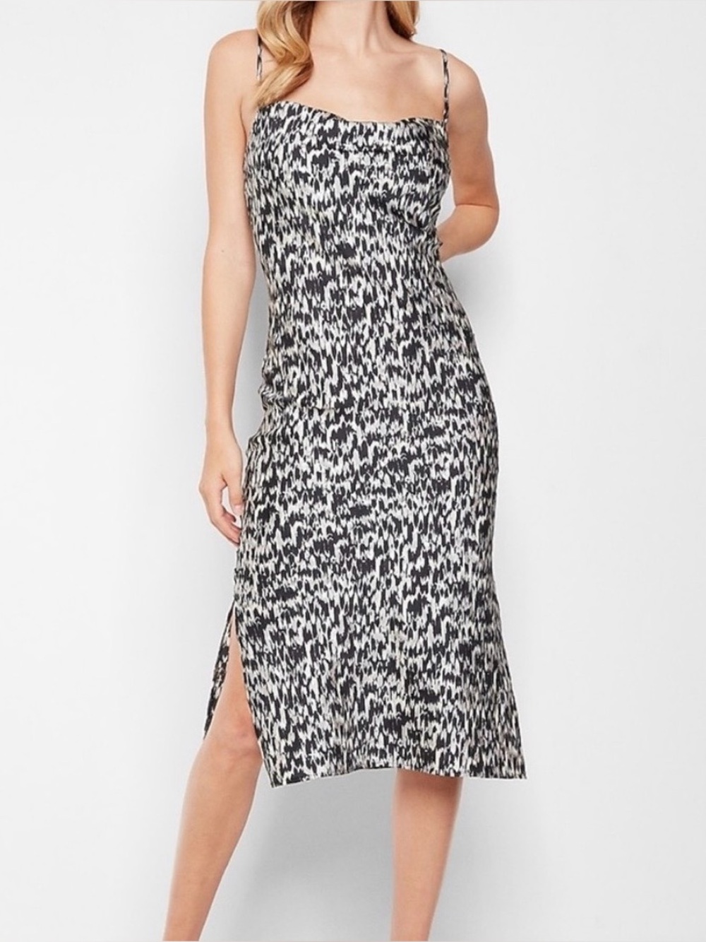 EXPRESS Black and White Slip Dress
